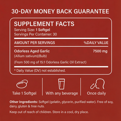 Aged Garlic Extract - 7500mg Odorless